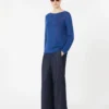Einfarbiger Pullover aus Leinen, kornblumenblau Einfarbiger Pullover aus Leinen, kornblumenblau