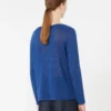 Einfarbiger Pullover aus Leinen, kornblumenblau Einfarbiger Pullover aus Leinen, kornblumenblau