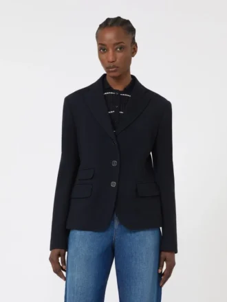 Einreihige Jacke aus Piqua-Jersey, marineblau