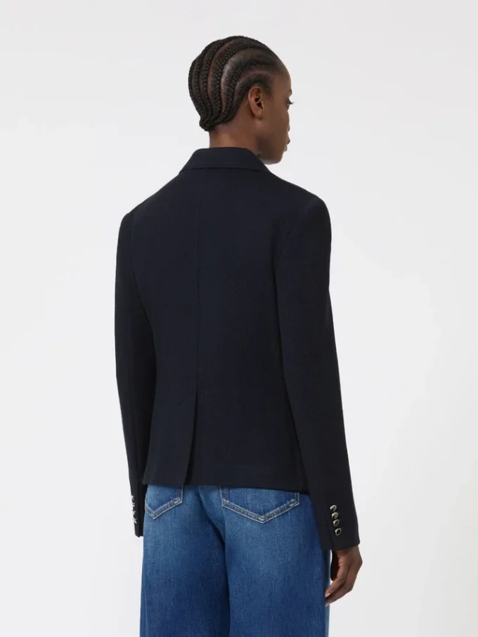 Einreihige Jacke aus Piqua-Jersey, marineblau Einreihige Jacke aus Piqua-Jersey, marineblau