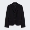 Einreihige Jacke aus Piqua-Jersey, marineblau Einreihige Jacke aus Piqua-Jersey, marineblau