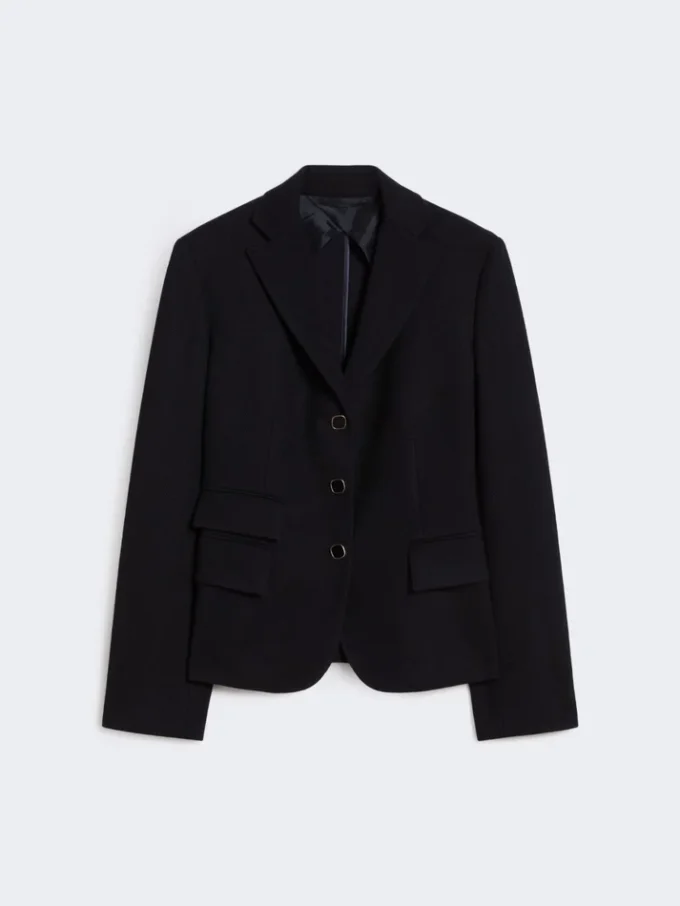 Einreihige Jacke aus Piqua-Jersey, marineblau Einreihige Jacke aus Piqua-Jersey, marineblau