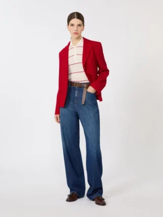 Einreihige Jacke aus Piqua-Jersey, rot