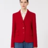 Einreihige Jacke aus Piqua-Jersey, rot Einreihige Jacke aus Piqua-Jersey, rot