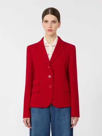 Einreihige Jacke aus Piqua-Jersey, rot