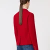 Einreihige Jacke aus Piqua-Jersey, rot Einreihige Jacke aus Piqua-Jersey, rot