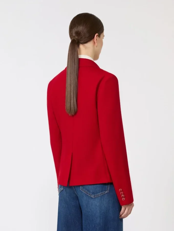 Einreihige Jacke aus Piqua-Jersey, rot Einreihige Jacke aus Piqua-Jersey, rot