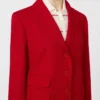 Einreihige Jacke aus Piqua-Jersey, rot Einreihige Jacke aus Piqua-Jersey, rot
