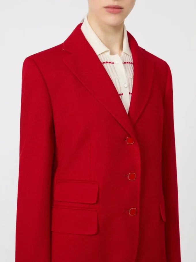 Einreihige Jacke aus Piqua-Jersey, rot Einreihige Jacke aus Piqua-Jersey, rot
