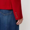 Einreihige Jacke aus Piqua-Jersey, rot Einreihige Jacke aus Piqua-Jersey, rot