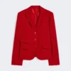 Einreihige Jacke aus Piqua-Jersey, rot Einreihige Jacke aus Piqua-Jersey, rot