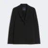 Einreihige Jacke aus Scuba-Jersey, schwarz Einreihige Jacke aus Scuba-Jersey, schwarz