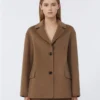Einreihige Wolle-Jacke aus doppelseitigem Stoff, kamelfarben Einreihige Wolle-Jacke aus doppelseitigem Stoff, kamelfarben