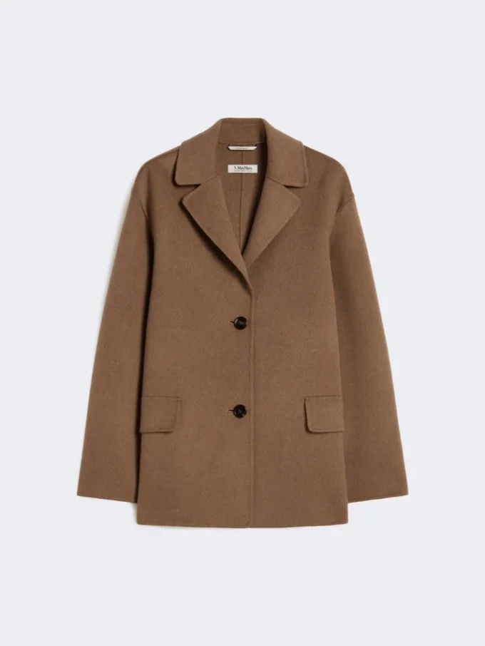 Einreihige Wolle-Jacke aus doppelseitigem Stoff, kamelfarben Einreihige Wolle-Jacke aus doppelseitigem Stoff, kamelfarben