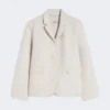 Einreihige Wolljacke, elfenbeinfarben Einreihige Wolljacke, elfenbeinfarben
