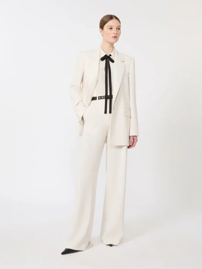 Einreihiger Blazer aus Cady, beige Einreihiger Blazer aus Cady, beige