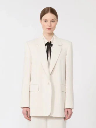 Einreihiger Blazer aus Cady, beige Einreihiger Blazer aus Cady, beige