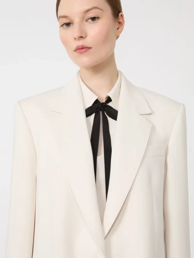 Einreihiger Blazer aus Cady, beige Einreihiger Blazer aus Cady, beige