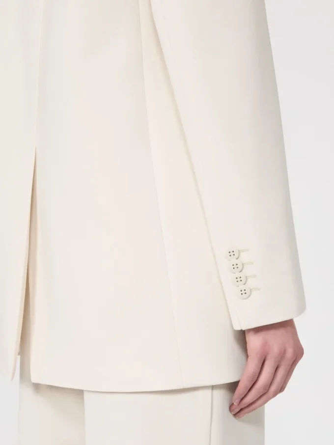 Einreihiger Blazer aus Cady, beige Einreihiger Blazer aus Cady, beige