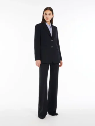 Einreihiger Blazer aus Cady, marineblau Einreihiger Blazer aus Cady, marineblau