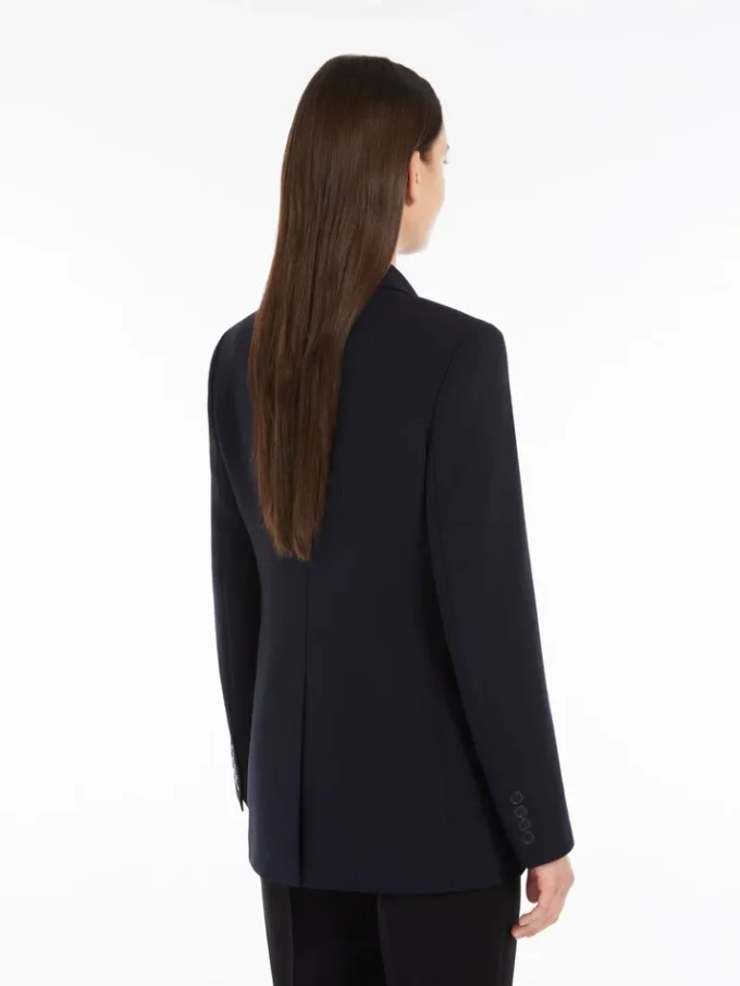 Einreihiger Blazer aus Cady, marineblau