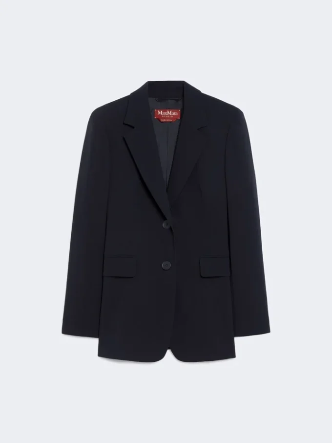 Einreihiger Blazer aus Cady, marineblau