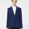 Einreihiger Blazer aus Piqua-Jersey, China-Blau Einreihiger Blazer aus Piqua-Jersey, China-Blau