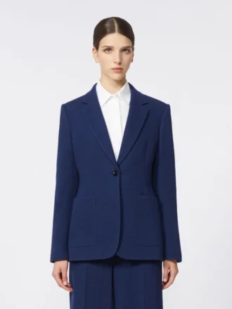 Einreihiger Blazer aus Piqua-Jersey, China-Blau Einreihiger Blazer aus Piqua-Jersey, China-Blau