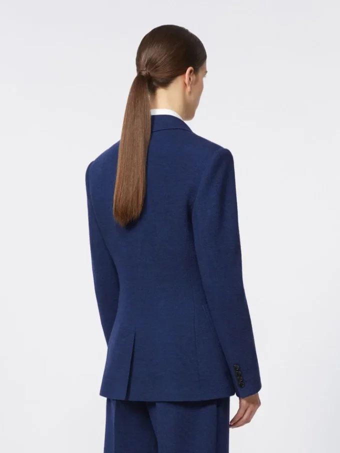 Einreihiger Blazer aus Piqua-Jersey, China-Blau Einreihiger Blazer aus Piqua-Jersey, China-Blau