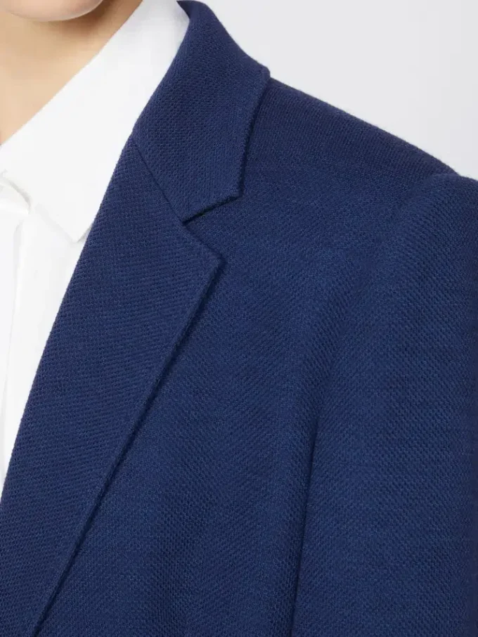 Einreihiger Blazer aus Piqua-Jersey, China-Blau Einreihiger Blazer aus Piqua-Jersey, China-Blau