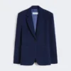 Einreihiger Blazer aus Piqua-Jersey, China-Blau Einreihiger Blazer aus Piqua-Jersey, China-Blau