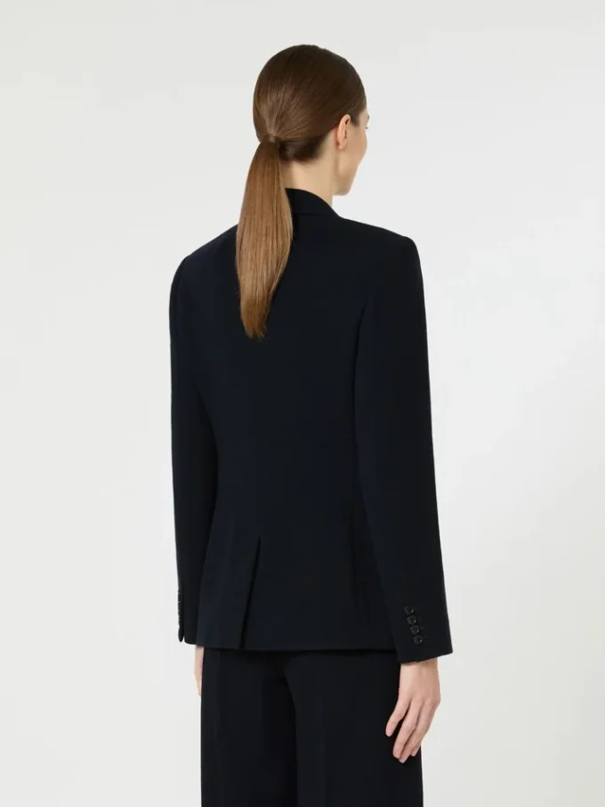 Einreihiger Blazer aus Piqua-Jersey, ultramarinblau Einreihiger Blazer aus Piqua-Jersey, ultramarinblau