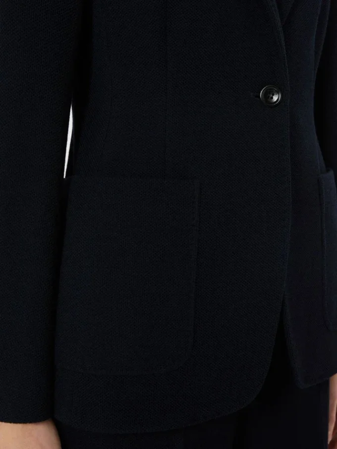 Einreihiger Blazer aus Piqua-Jersey, ultramarinblau Einreihiger Blazer aus Piqua-Jersey, ultramarinblau