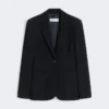 Einreihiger Blazer aus Piqua-Jersey, ultramarinblau Einreihiger Blazer aus Piqua-Jersey, ultramarinblau