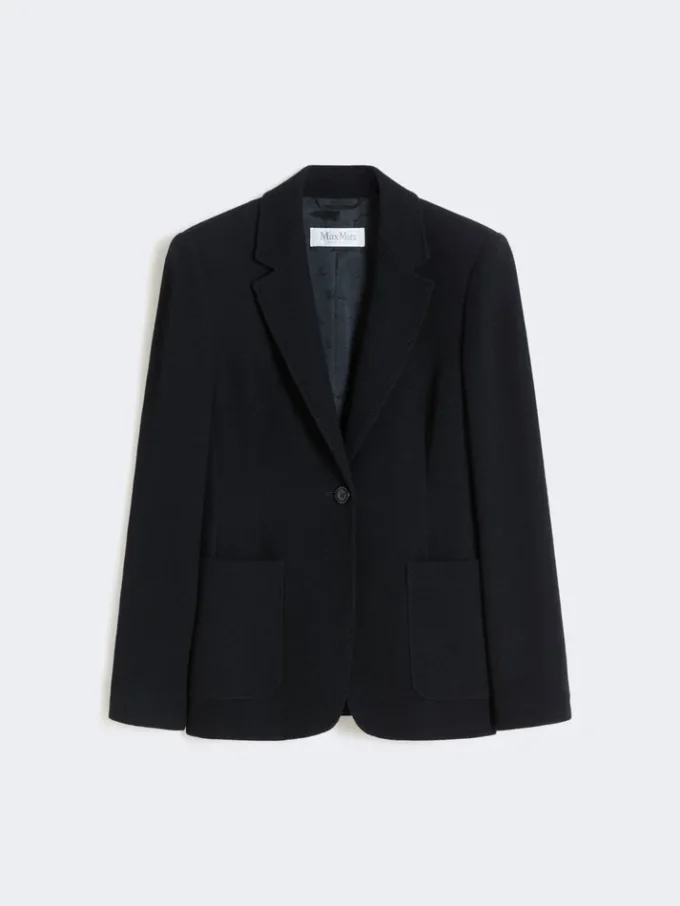 Einreihiger Blazer aus Piqua-Jersey, ultramarinblau Einreihiger Blazer aus Piqua-Jersey, ultramarinblau