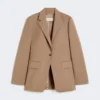 Einreihiger Blazer aus Wollstoff, haselnussbraun Einreihiger Blazer aus Wollstoff, haselnussbraun