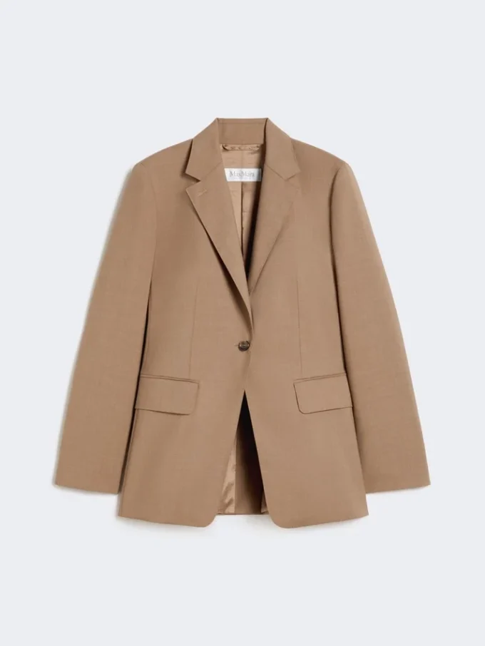 Einreihiger Blazer aus Wollstoff, haselnussbraun Einreihiger Blazer aus Wollstoff, haselnussbraun