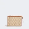 Extra kleine Tasche aus Baumwolljacquard, haselnussbraun