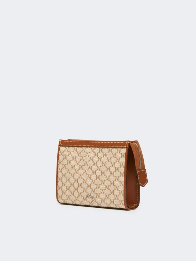 Extra kleine Tasche aus Baumwolljacquard, haselnussbraun
