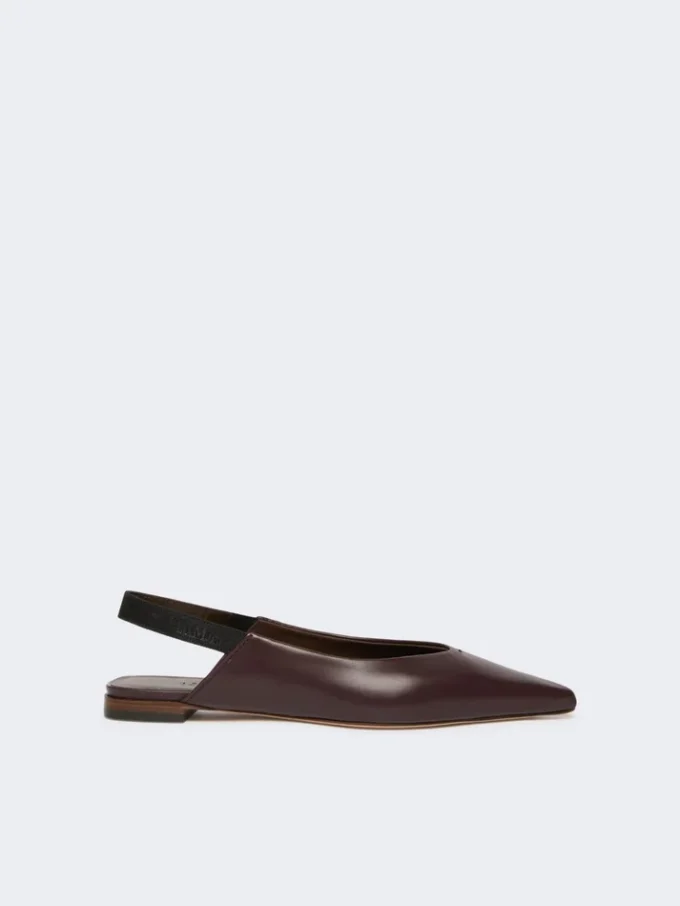 Flache Slingbacks aus Nappaleder, bordeauxrot Flache Slingbacks aus Nappaleder, bordeauxrot