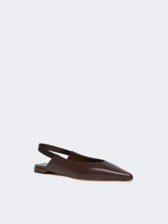 Flache Slingbacks aus Nappaleder, bordeauxrot