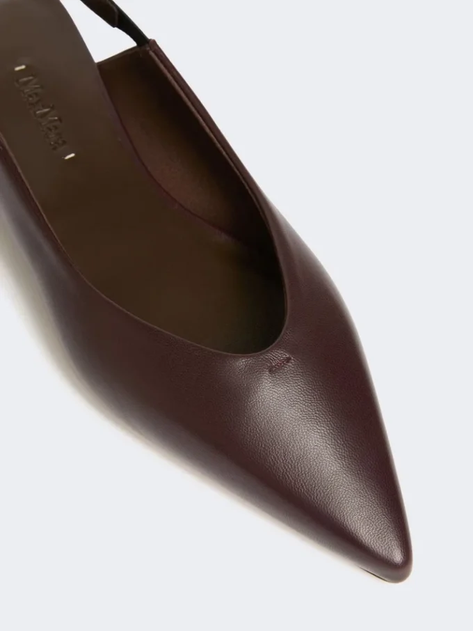 Flache Slingbacks aus Nappaleder, bordeauxrot Flache Slingbacks aus Nappaleder, bordeauxrot