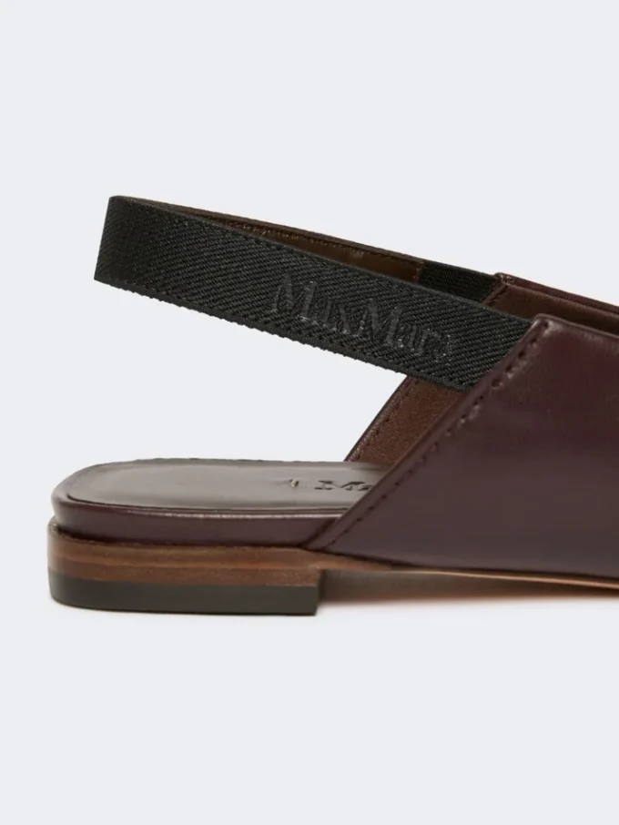 Flache Slingbacks aus Nappaleder, bordeauxrot Flache Slingbacks aus Nappaleder, bordeauxrot