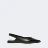 Flache Slingbacks aus Nappaleder, schwarz Flache Slingbacks aus Nappaleder, schwarz