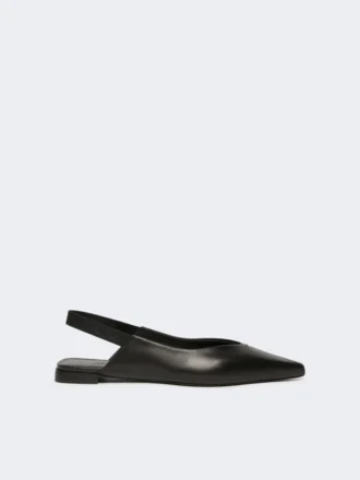 Flache Slingbacks aus Nappaleder, schwarz