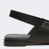 Flache Slingbacks aus Nappaleder, schwarz Flache Slingbacks aus Nappaleder, schwarz