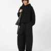 Kapuzenpullover aus Stretch-Baumwolle, schwarz