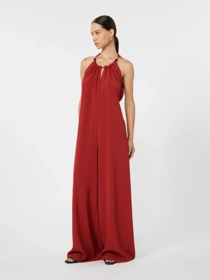 Fließender Jumpsuit aus Envers-Satin, rot Fließender Jumpsuit aus Envers-Satin, rot
