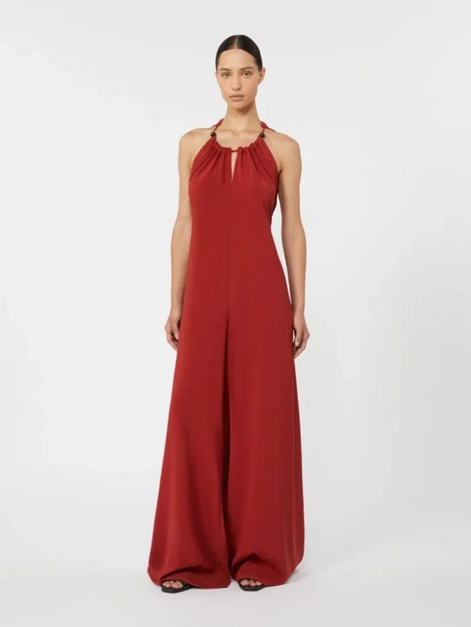 Fließender Jumpsuit aus Envers-Satin, rot Fließender Jumpsuit aus Envers-Satin, rot
