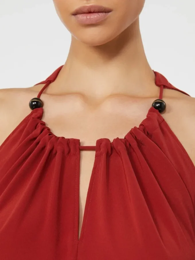 Fließender Jumpsuit aus Envers-Satin, rot Fließender Jumpsuit aus Envers-Satin, rot